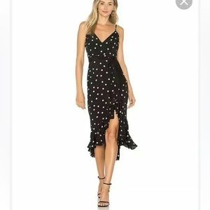 Lovers and Friends Black Bridget midi midnight polka dot dress